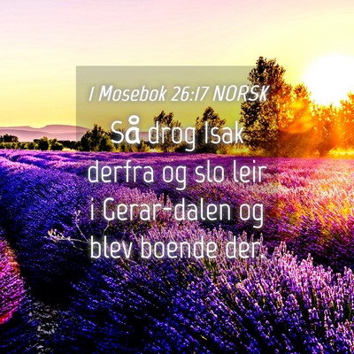 Picture 04 - 1 Mosebok 26:17 NORSK - Så drog Isak derfra og slo leir i Gerar-dalen og - Bible Verse Picture