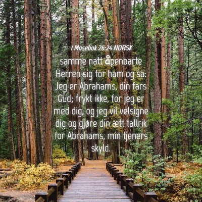 Picture 04 - 1 Mosebok 26:24 NORSK - samme natt åpenbarte Herren sig for ham og sa: - Bible Verse Picture