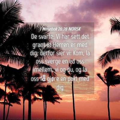 Picture 04 - 1 Mosebok 26:28 NORSK - De svarte: Vi har sett det grant at Herren er med - Bible Verse Picture