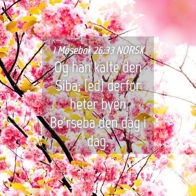 Picture 04 - 1 Mosebok 26:33 NORSK - Og han kalte den Siba; {ed} derfor heter byen - Bible Verse Picture
