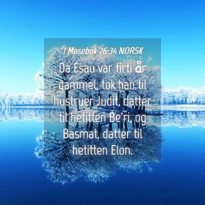 Picture 04 - 1 Mosebok 26:34 NORSK - Da Esau var firti år gammel, tok han til - Bible Verse Picture