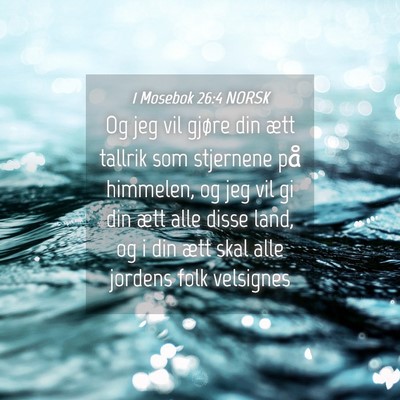 Picture 04 - 1 Mosebok 26:4 NORSK - Og jeg vil gjøre din ætt tallrik som stjernene - Bible Verse Picture