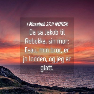 Picture 04 - 1 Mosebok 27:11 NORSK - Da sa Jakob til Rebekka, sin mor: Esau, min bror, - Bible Verse Picture