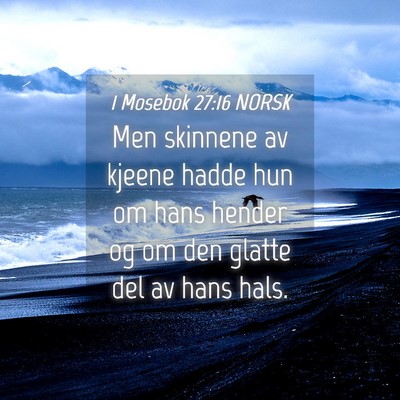 Picture 04 - 1 Mosebok 27:16 NORSK - Men skinnene av kjeene hadde hun om hans hender - Bible Verse Picture