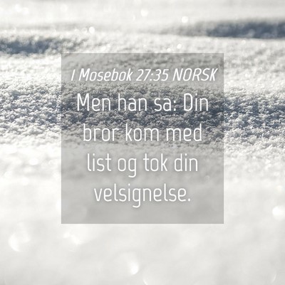 Picture 04 - 1 Mosebok 27:35 NORSK - Men han sa: Din bror kom med list og tok din - Bible Verse Picture