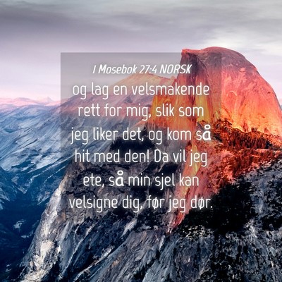 Picture 04 - 1 Mosebok 27:4 NORSK - og lag en velsmakende rett for mig, slik som jeg - Bible Verse Picture