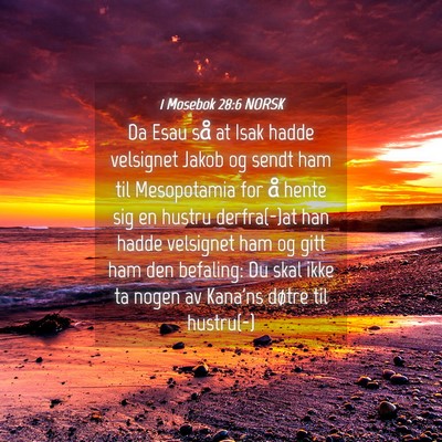 Picture 04 - 1 Mosebok 28:6 NORSK - Da Esau så at Isak hadde velsignet Jakob og - Bible Verse Picture