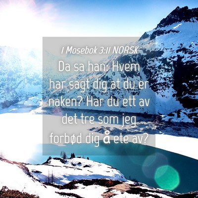 Picture 04 - 1 Mosebok 3:11 NORSK - Da sa han: Hvem har sagt dig at du er naken? Har - Bible Verse Picture