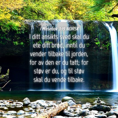 Picture 04 - 1 Mosebok 3:19 NORSK - I ditt ansikts sved skal du ete ditt brød, - Bible Verse Picture