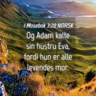 Picture 04 - 1 Mosebok 3:20 NORSK - Og Adam kalte sin hustru Eva, fordi hun er alle - Bible Verse Picture