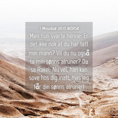 Picture 04 - 1 Mosebok 30:15 NORSK - Men hun svarte henne: Er det ikke nok at du har - Bible Verse Picture