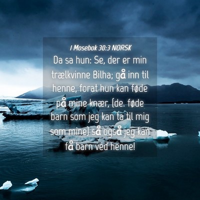 Picture 04 - 1 Mosebok 30:3 NORSK - Da sa hun: Se, der er min trælkvinne Bilha; gå - Bible Verse Picture