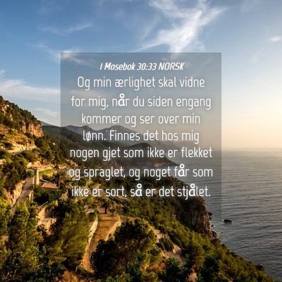 Picture 04 - 1 Mosebok 30:33 NORSK - Og min ærlighet skal vidne for mig, når du - Bible Verse Picture