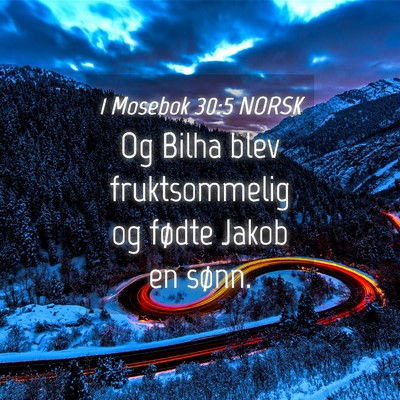 Picture 04 - 1 Mosebok 30:5 NORSK - Og Bilha blev fruktsommelig og fødte Jakob en - Bible Verse Picture