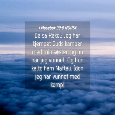 Picture 04 - 1 Mosebok 30:8 NORSK - Da sa Rakel: Jeg har kjempet Guds kamper med min - Bible Verse Picture