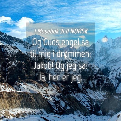 Picture 04 - 1 Mosebok 31:11 NORSK - Og Guds engel sa til mig i drømmen: Jakob! Og - Bible Verse Picture