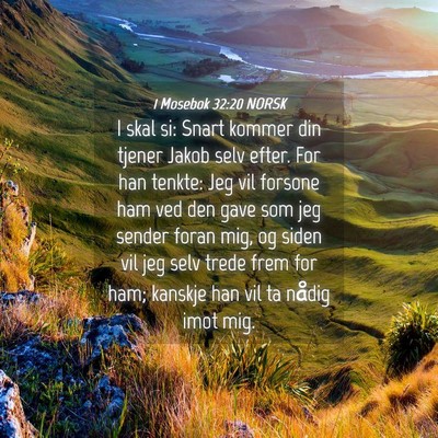 Picture 04 - 1 Mosebok 32:20 NORSK - I skal si: Snart kommer din tjener Jakob selv - Bible Verse Picture