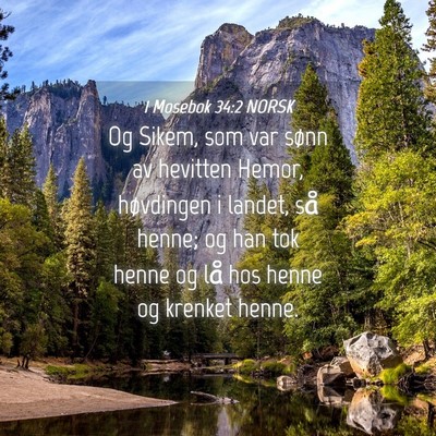 Picture 04 - 1 Mosebok 34:2 NORSK - Og Sikem, som var sønn av hevitten Hemor, - Bible Verse Picture