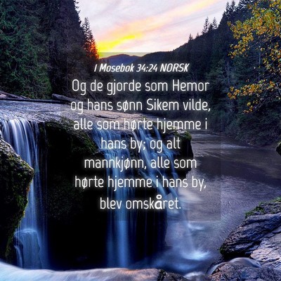 Picture 04 - 1 Mosebok 34:24 NORSK - Og de gjorde som Hemor og hans sønn Sikem vilde, - Bible Verse Picture