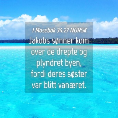 Picture 04 - 1 Mosebok 34:27 NORSK - Jakobs sønner kom over de drepte og plyndret - Bible Verse Picture