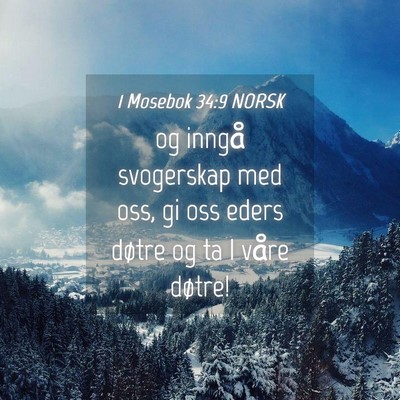 Picture 04 - 1 Mosebok 34:9 NORSK - og inngå svogerskap med oss, gi oss eders døtre - Bible Verse Picture
