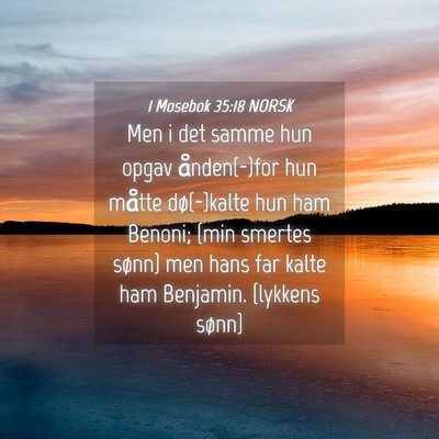 Picture 04 - 1 Mosebok 35:18 NORSK - Men i det samme hun opgav ånden(-)for hun måtte - Bible Verse Picture