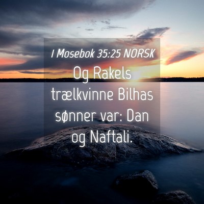Picture 04 - 1 Mosebok 35:25 NORSK - Og Rakels trælkvinne Bilhas sønner var: Dan og - Bible Verse Picture