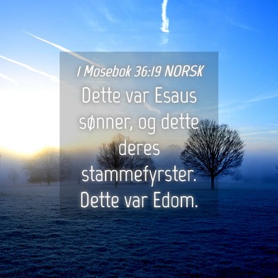 Picture 04 - 1 Mosebok 36:19 NORSK - Dette var Esaus sønner, og dette deres - Bible Verse Picture