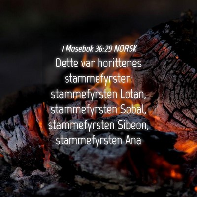 Picture 04 - 1 Mosebok 36:29 NORSK - Dette var horittenes stammefyrster: stammefyrsten - Bible Verse Picture