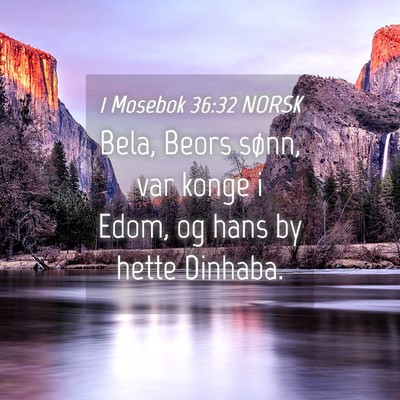 Picture 04 - 1 Mosebok 36:32 NORSK - Bela, Beors sønn, var konge i Edom, og hans by - Bible Verse Picture