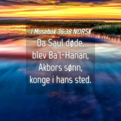 Picture 04 - 1 Mosebok 36:38 NORSK - Da Saul døde, blev Ba'l-Hanan, Akbors sønn, - Bible Verse Picture