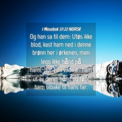 Picture 04 - 1 Mosebok 37:22 NORSK - Og han sa til dem: Utøs ikke blod, kast ham ned - Bible Verse Picture