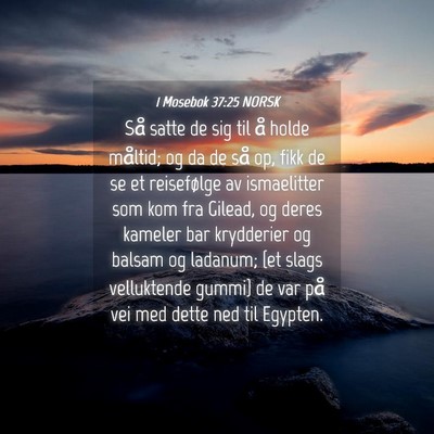 Picture 04 - 1 Mosebok 37:25 NORSK - Så satte de sig til å holde måltid; og da de - Bible Verse Picture