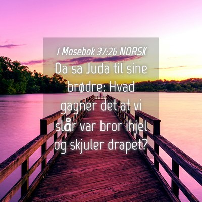 Picture 04 - 1 Mosebok 37:26 NORSK - Da sa Juda til sine brødre: Hvad gagner det at - Bible Verse Picture