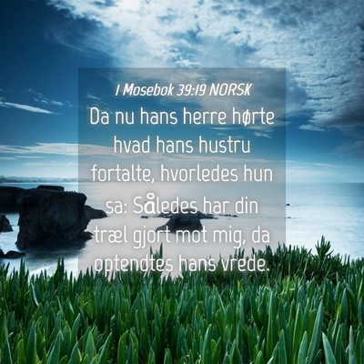 Picture 04 - 1 Mosebok 39:19 NORSK - Da nu hans herre hørte hvad hans hustru - Bible Verse Picture