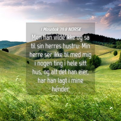 Picture 04 - 1 Mosebok 39:8 NORSK - Men han vilde ikke og sa til sin herres hustru: - Bible Verse Picture