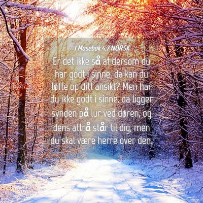 Picture 04 - 1 Mosebok 4:7 NORSK - Er det ikke så at dersom du har godt i sinne, da - Bible Verse Picture