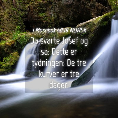 Picture 04 - 1 Mosebok 40:18 NORSK - Da svarte Josef og sa: Dette er tydningen: De tre - Bible Verse Picture