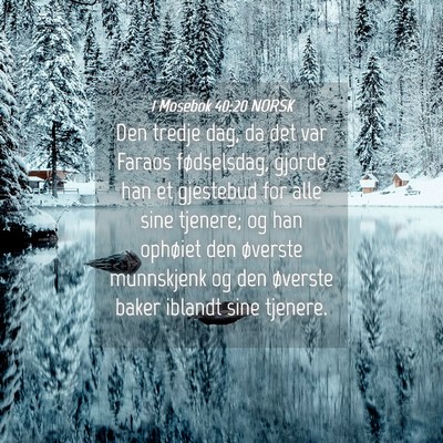 Picture 04 - 1 Mosebok 40:20 NORSK - Den tredje dag, da det var Faraos fødselsdag, - Bible Verse Picture