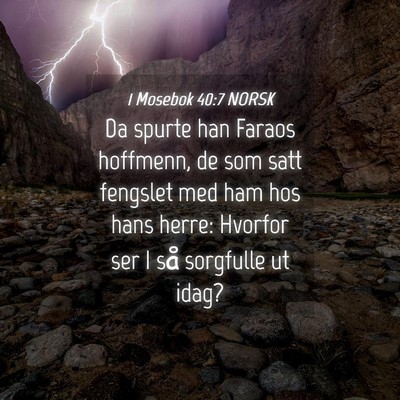 Picture 04 - 1 Mosebok 40:7 NORSK - Da spurte han Faraos hoffmenn, de som satt - Bible Verse Picture