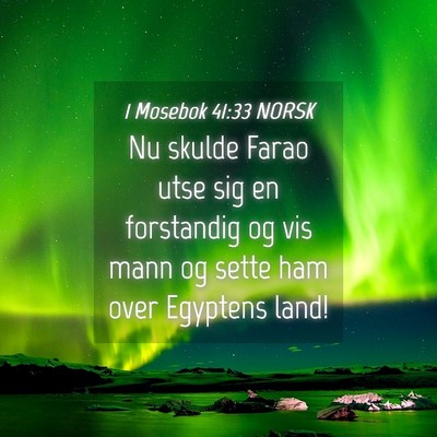 Picture 04 - 1 Mosebok 41:33 NORSK - Nu skulde Farao utse sig en forstandig og vis - Bible Verse Picture