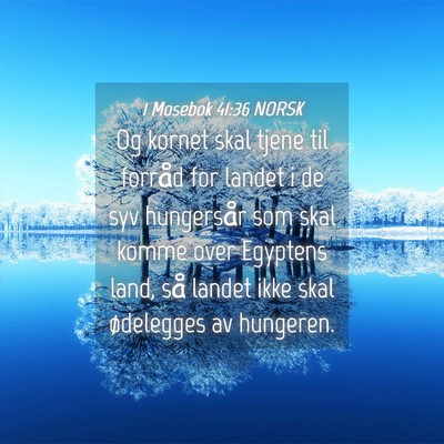 Picture 04 - 1 Mosebok 41:36 NORSK - Og kornet skal tjene til forråd for landet i de - Bible Verse Picture