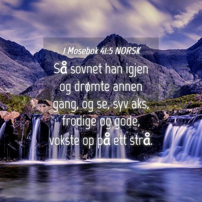 Picture 04 - 1 Mosebok 41:5 NORSK - Så sovnet han igjen og drømte annen gang, og - Bible Verse Picture
