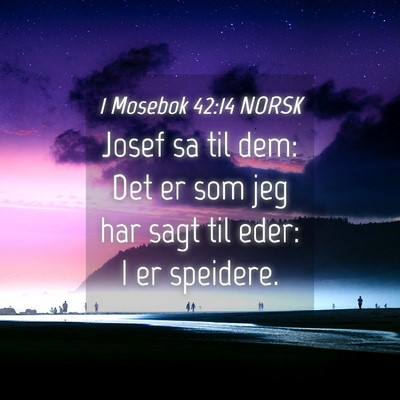 Picture 04 - 1 Mosebok 42:14 NORSK - Josef sa til dem: Det er som jeg har sagt til - Bible Verse Picture