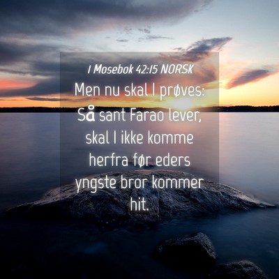 Picture 04 - 1 Mosebok 42:15 NORSK - Men nu skal I prøves: Så sant Farao lever, skal - Bible Verse Picture