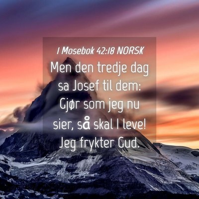 Picture 04 - 1 Mosebok 42:18 NORSK - Men den tredje dag sa Josef til dem: Gjør som - Bible Verse Picture