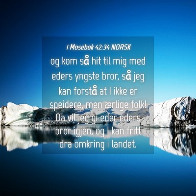 Picture 04 - 1 Mosebok 42:34 NORSK - og kom så hit til mig med eders yngste bror, så - Bible Verse Picture