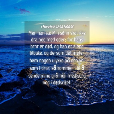 Picture 04 - 1 Mosebok 42:38 NORSK - Men han sa: Min sønn skal ikke dra ned med eder; - Bible Verse Picture