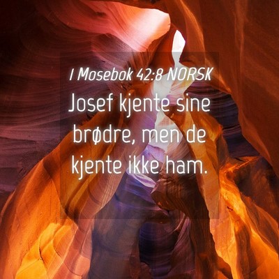 Picture 04 - 1 Mosebok 42:8 NORSK - Josef kjente sine brødre, men de kjente ikke - Bible Verse Picture