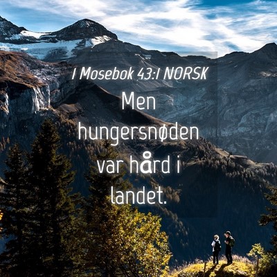 Picture 04 - 1 Mosebok 43:1 NORSK - Men hungersnøden var hård i - Bible Verse Picture